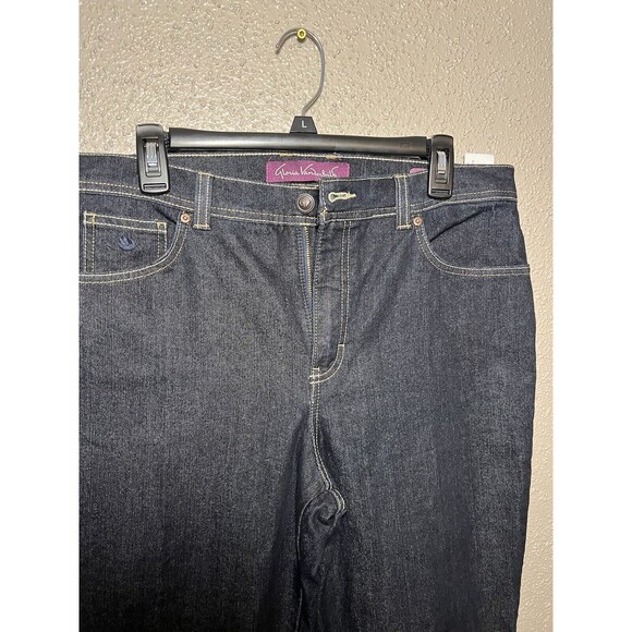 Women's Gloria Vanderbilt Jeans, Dark Wash, Light Stitching, 5 Pockets,Petite 14 - Picture 2 of 5